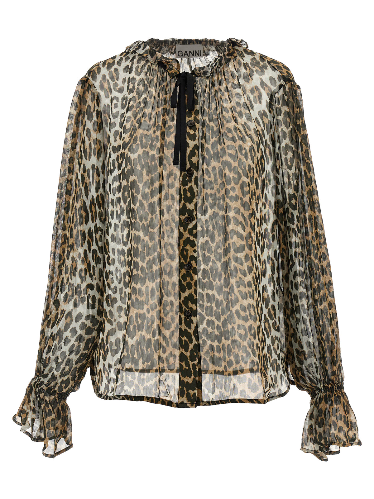 Blusa marrone in viscosa Ganni