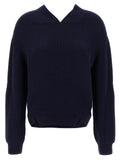 Cardigan blu in lana Victoria Beckham