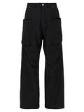 Pantaloni cargo Rick Owens neri in lana vergine