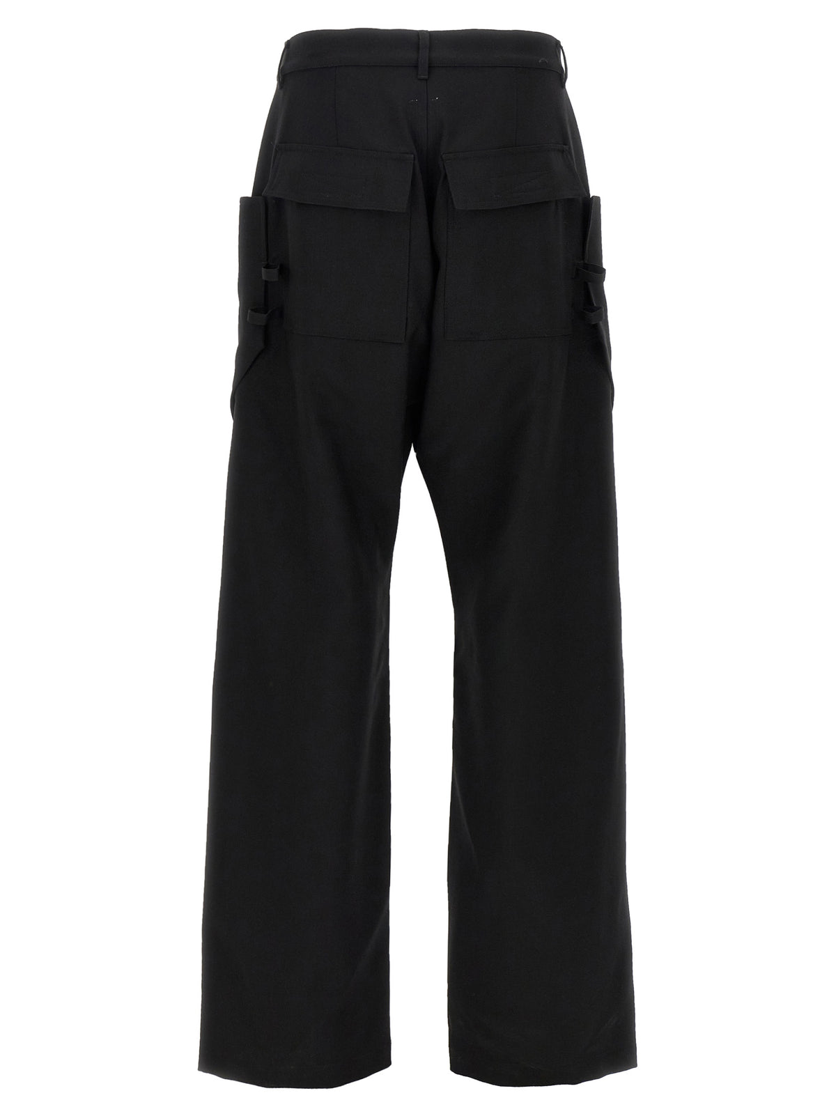 Pantaloni cargo Rick Owens neri in lana vergine