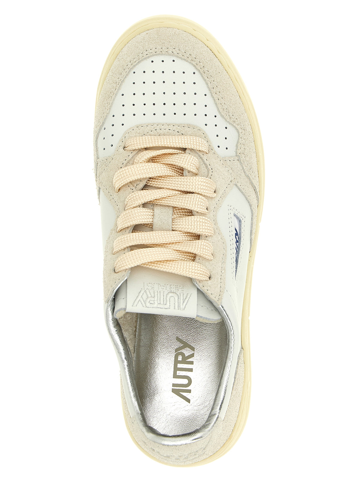 Sneakers basse Autry in pelle di vacchetta beige