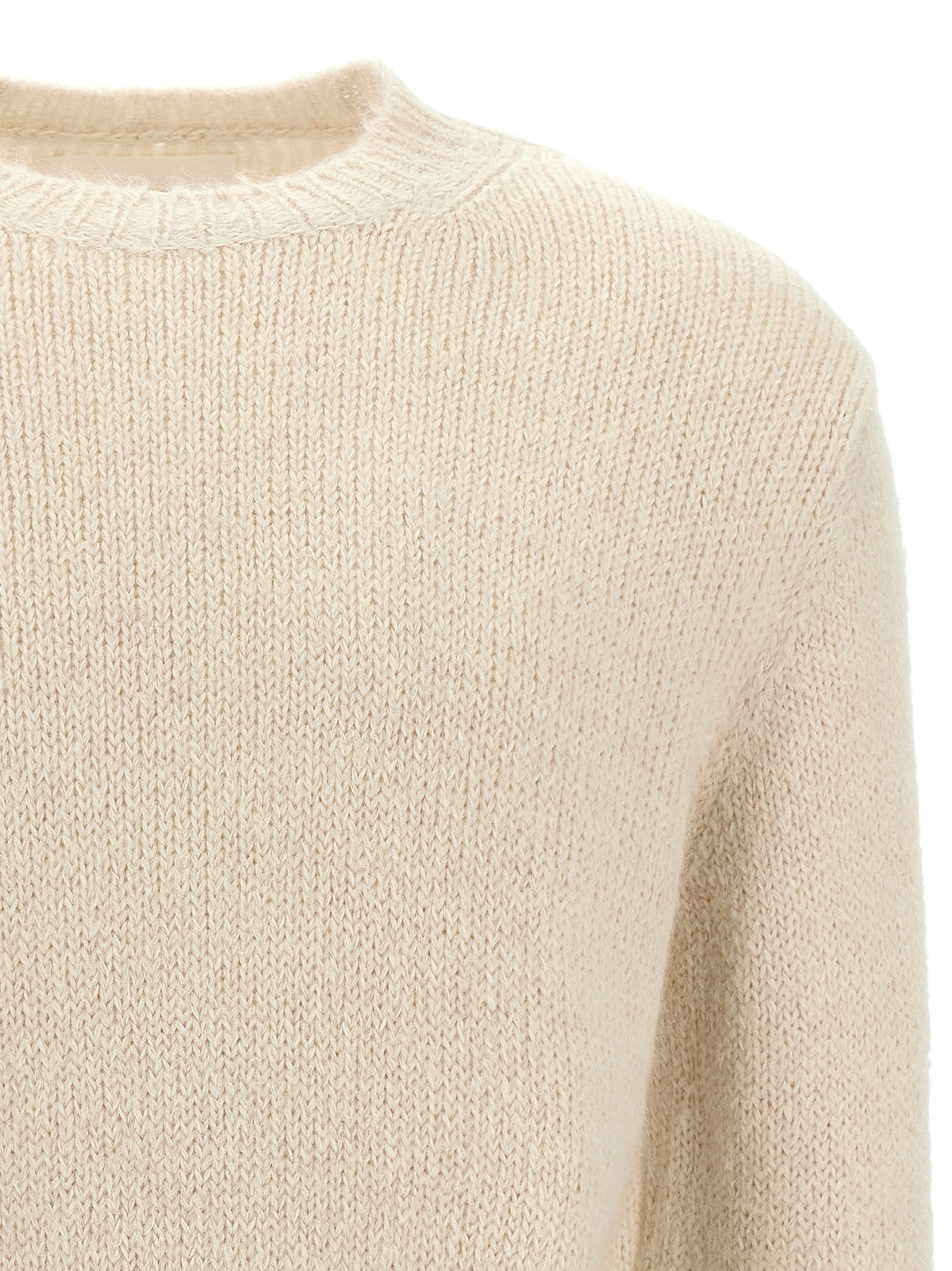 Jil Sander Maglione Bianco in Misto Alpaca