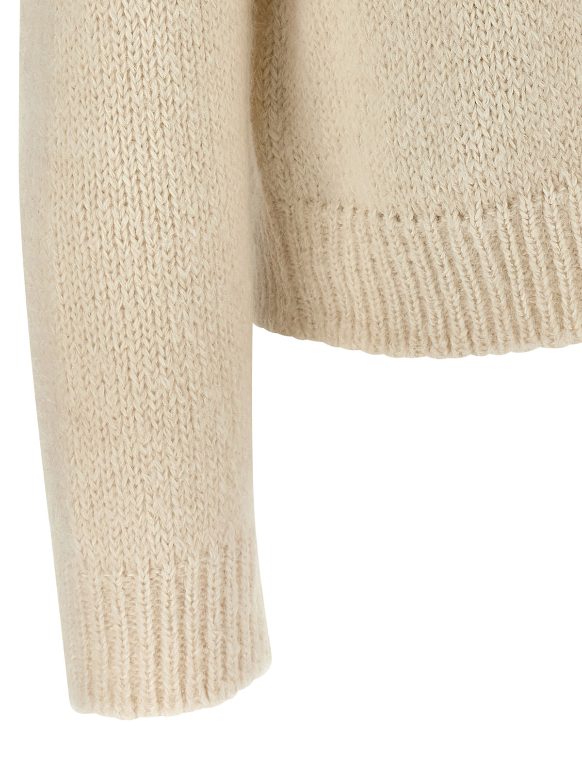 Jil Sander Maglione Bianco in Misto Alpaca