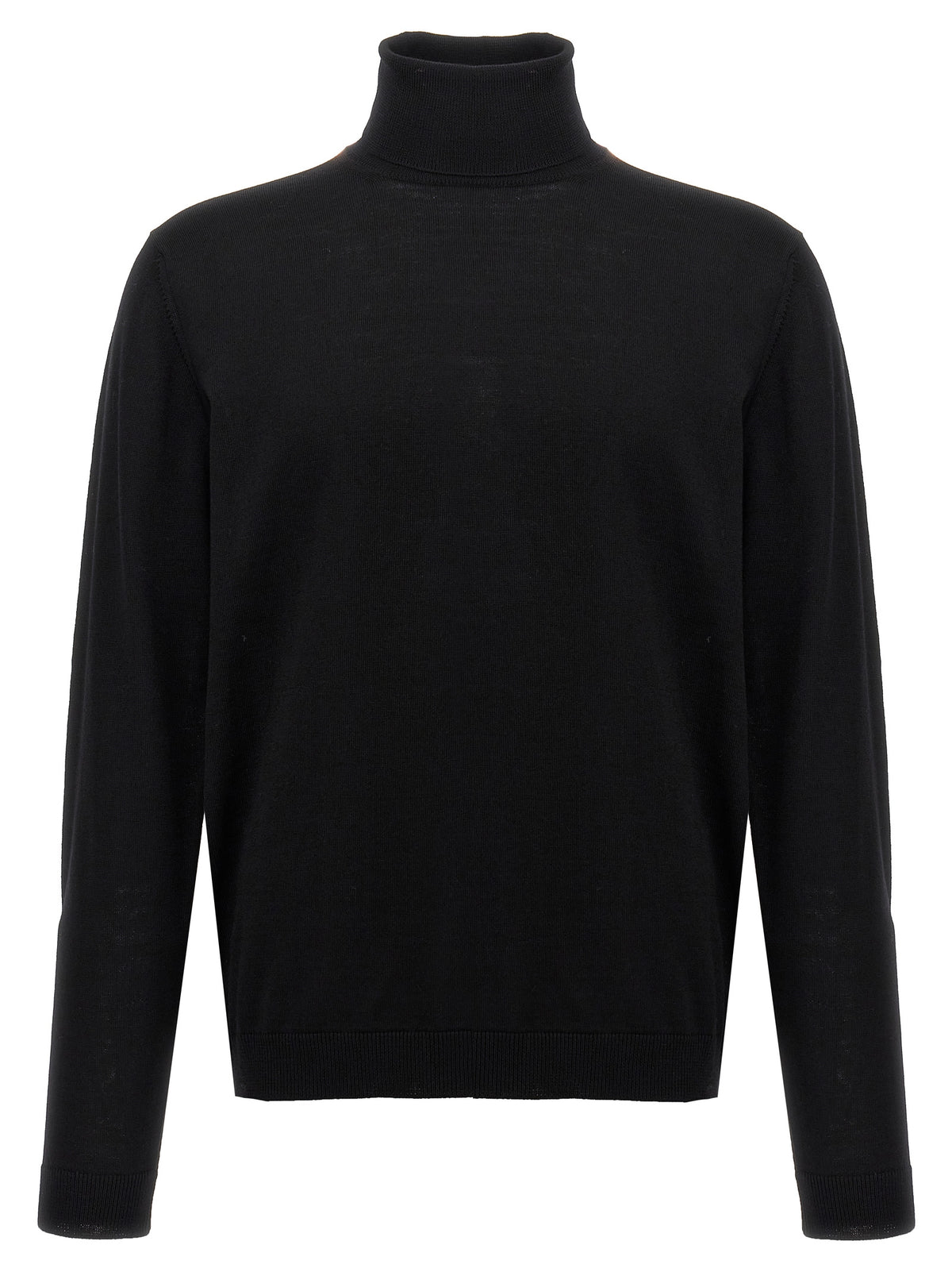 Roberto Collina Dolcevita Nero in Lana Merino