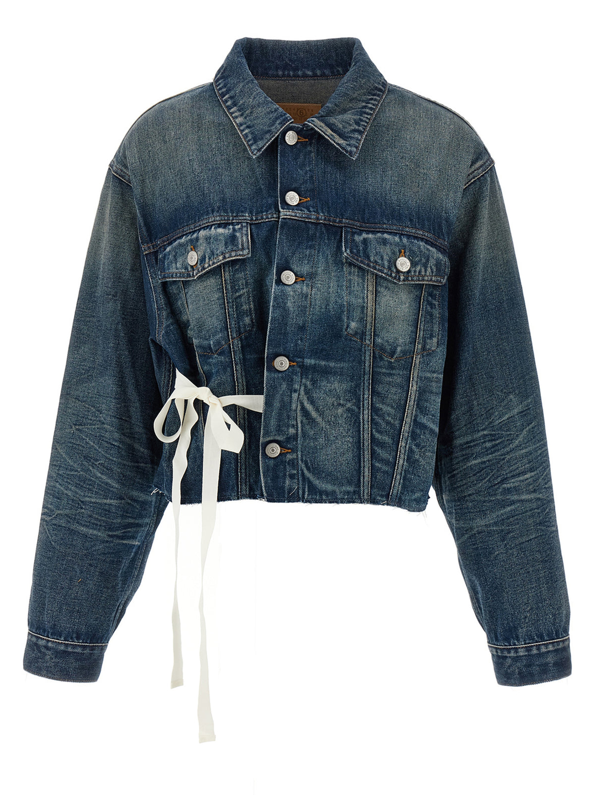 Giacca in denim di cotone blu MM6 Maison Margiela