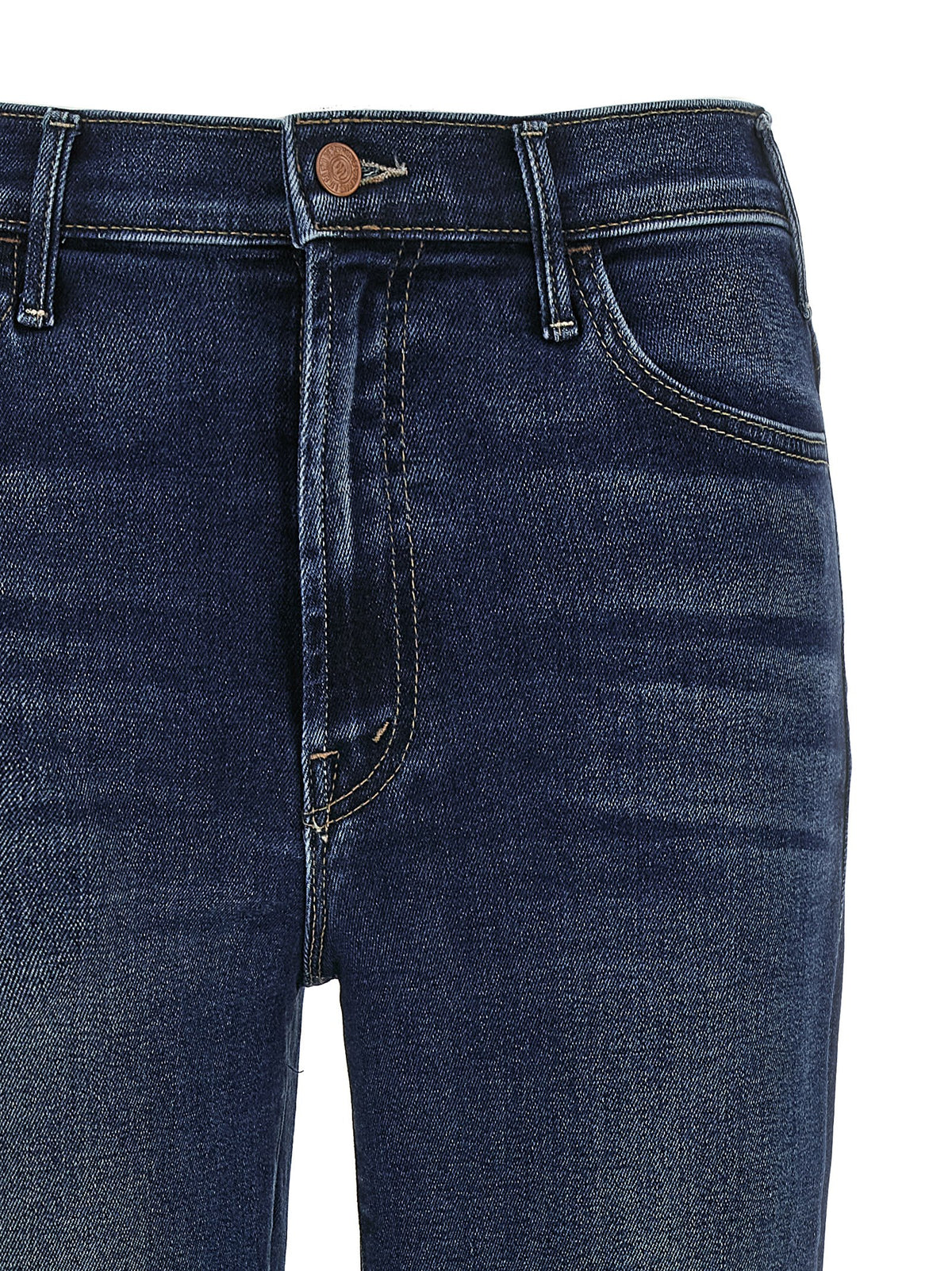 Jeans a zampa in cotone blu denim Mother