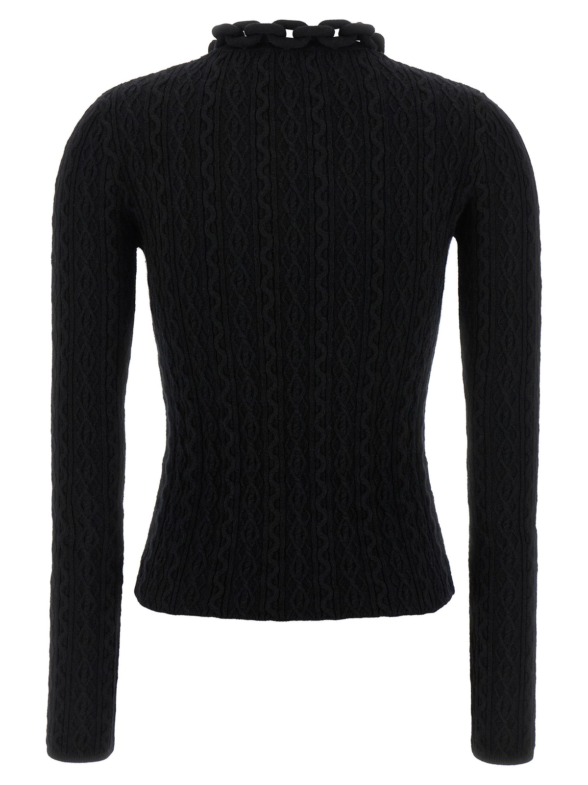 Paco Rabanne Maglione Nero con Dettaglio Collana