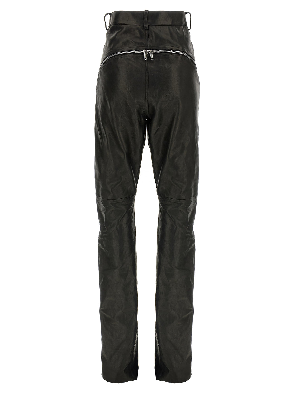 Pantaloni neri in pelle Rick Owens