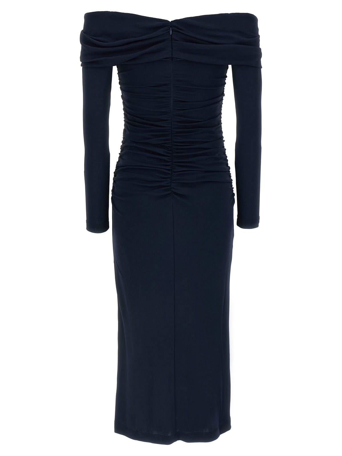 Abito midi blu in piumino Carolina Herrera