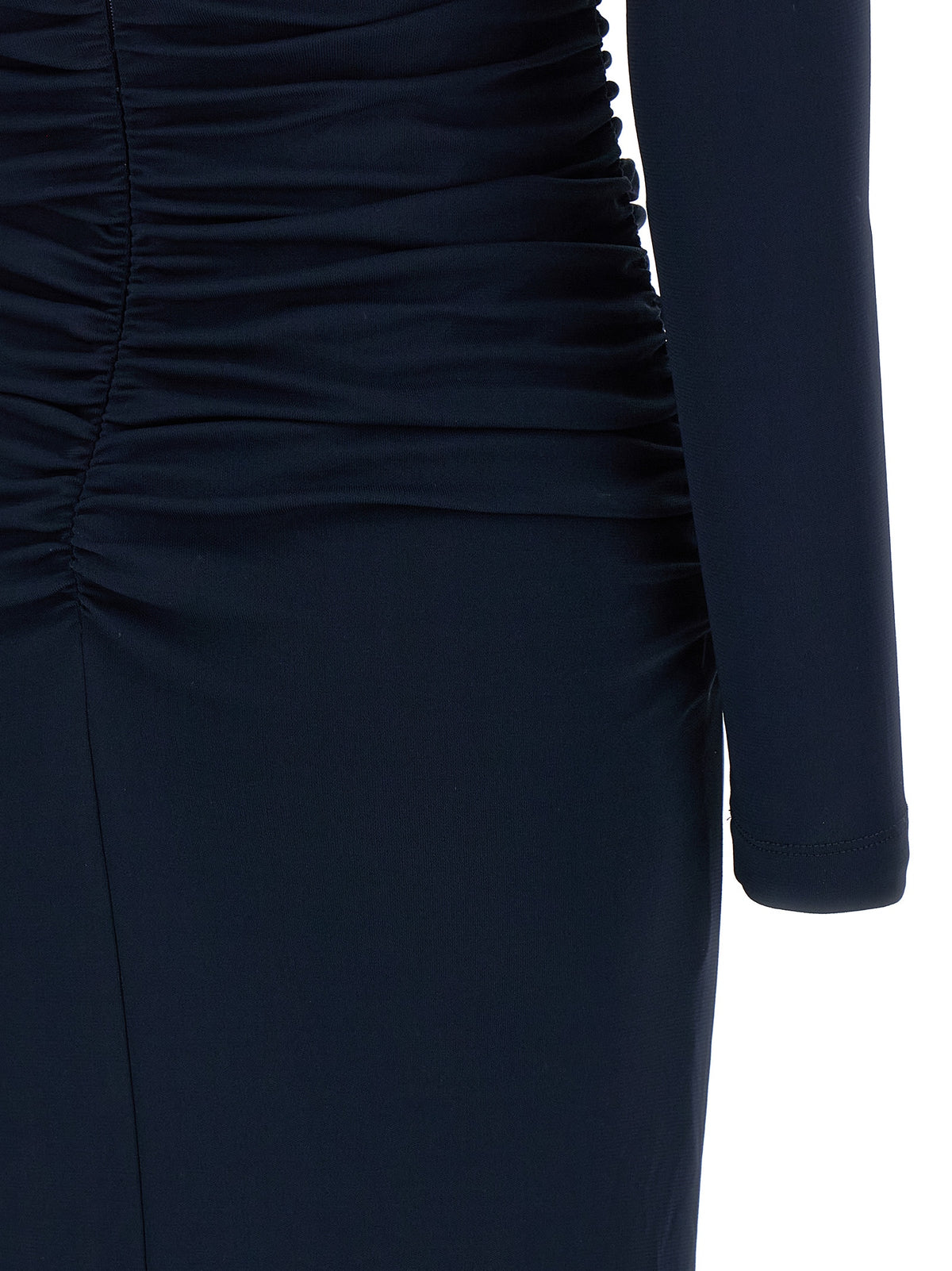 Abito midi blu in piumino Carolina Herrera