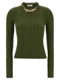 Cardigan in lana bicolore Paco Rabanne