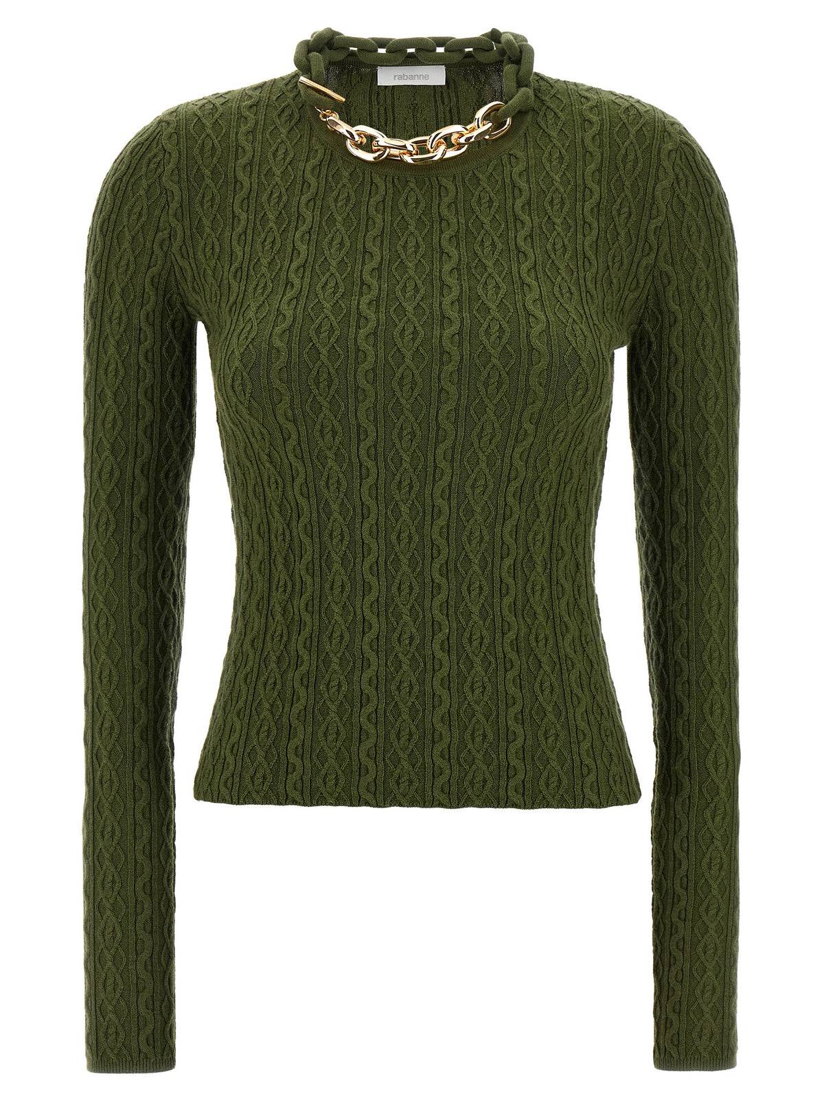 Cardigan in lana bicolore Paco Rabanne