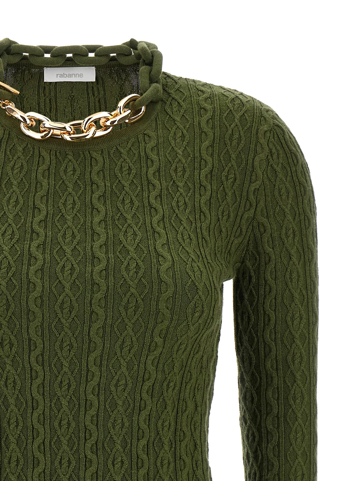 Cardigan in lana bicolore Paco Rabanne