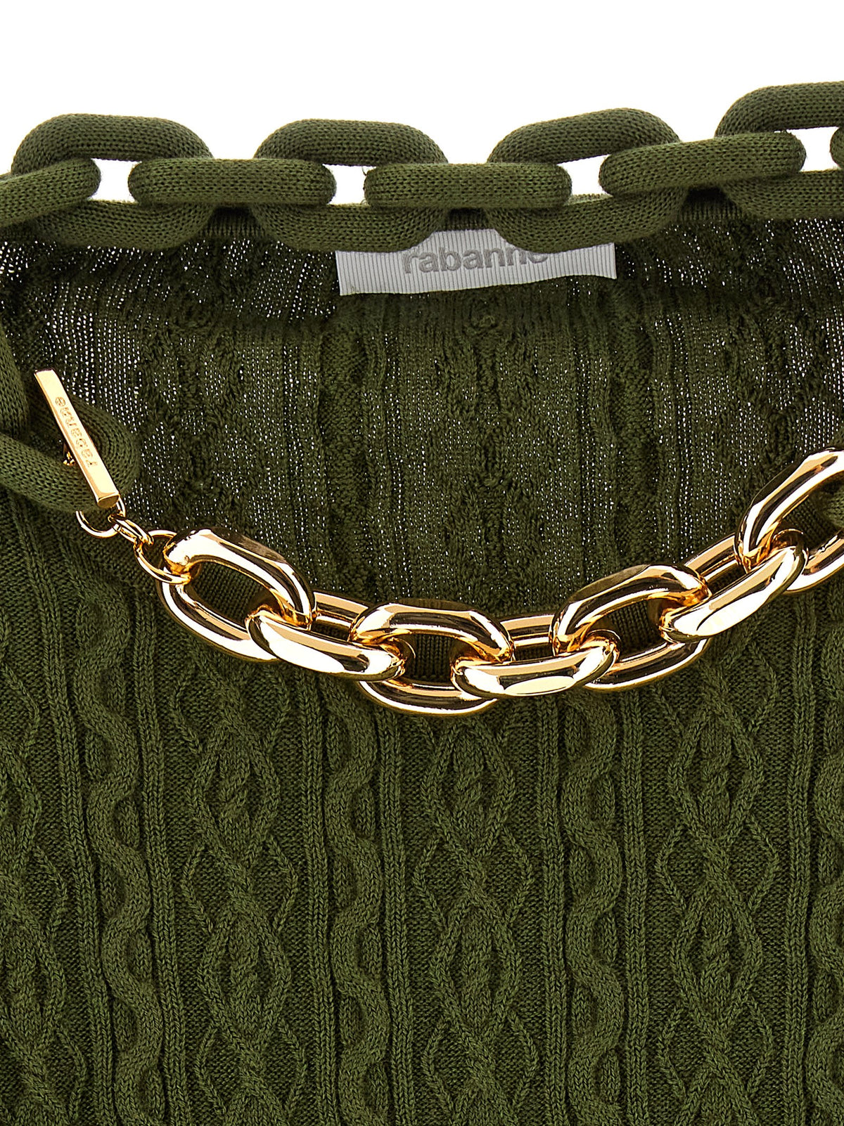 Cardigan in lana bicolore Paco Rabanne