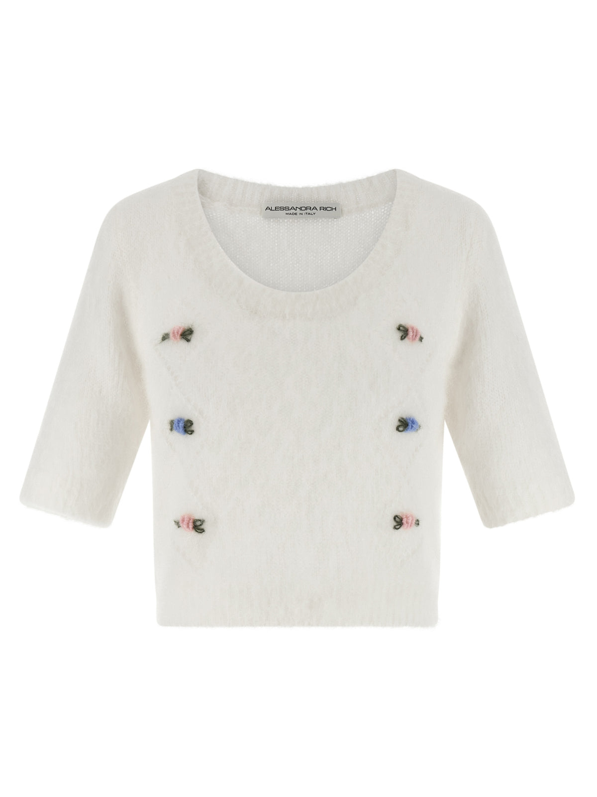 Cardigan bianco in lana Alessandra Rich