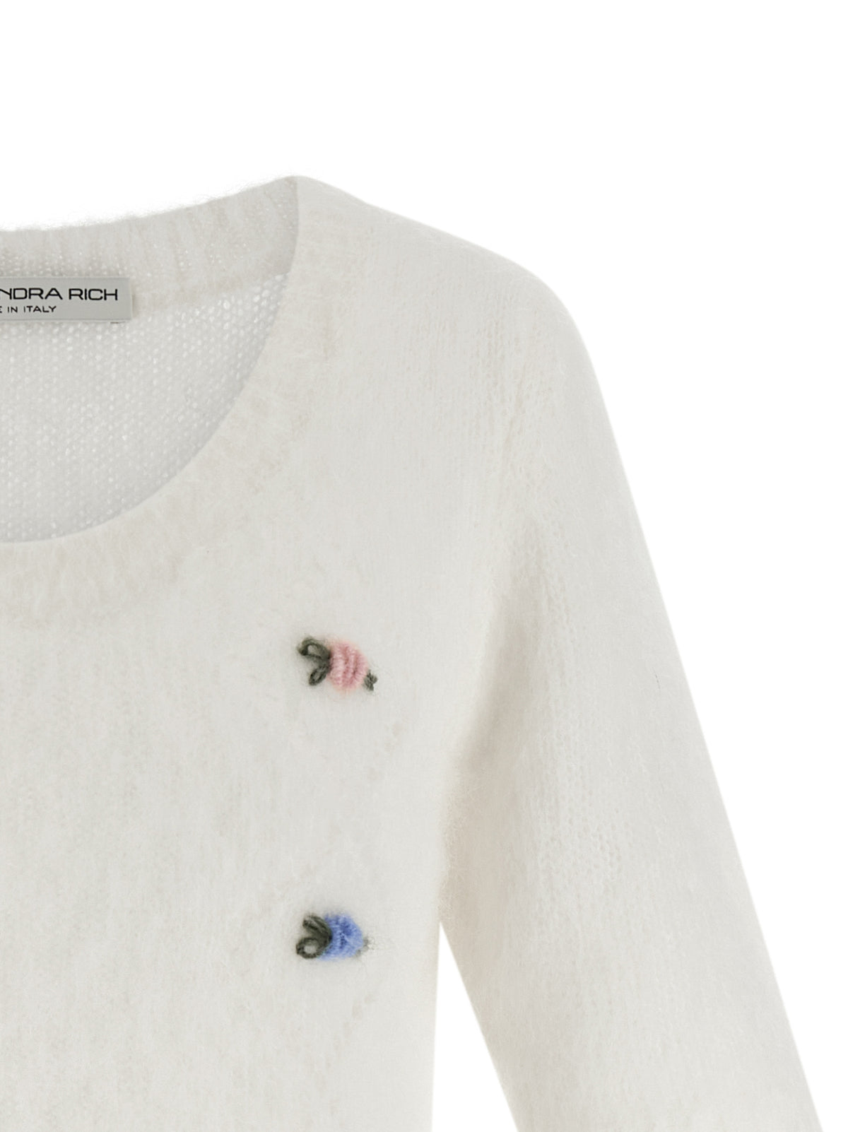 Cardigan bianco in lana Alessandra Rich