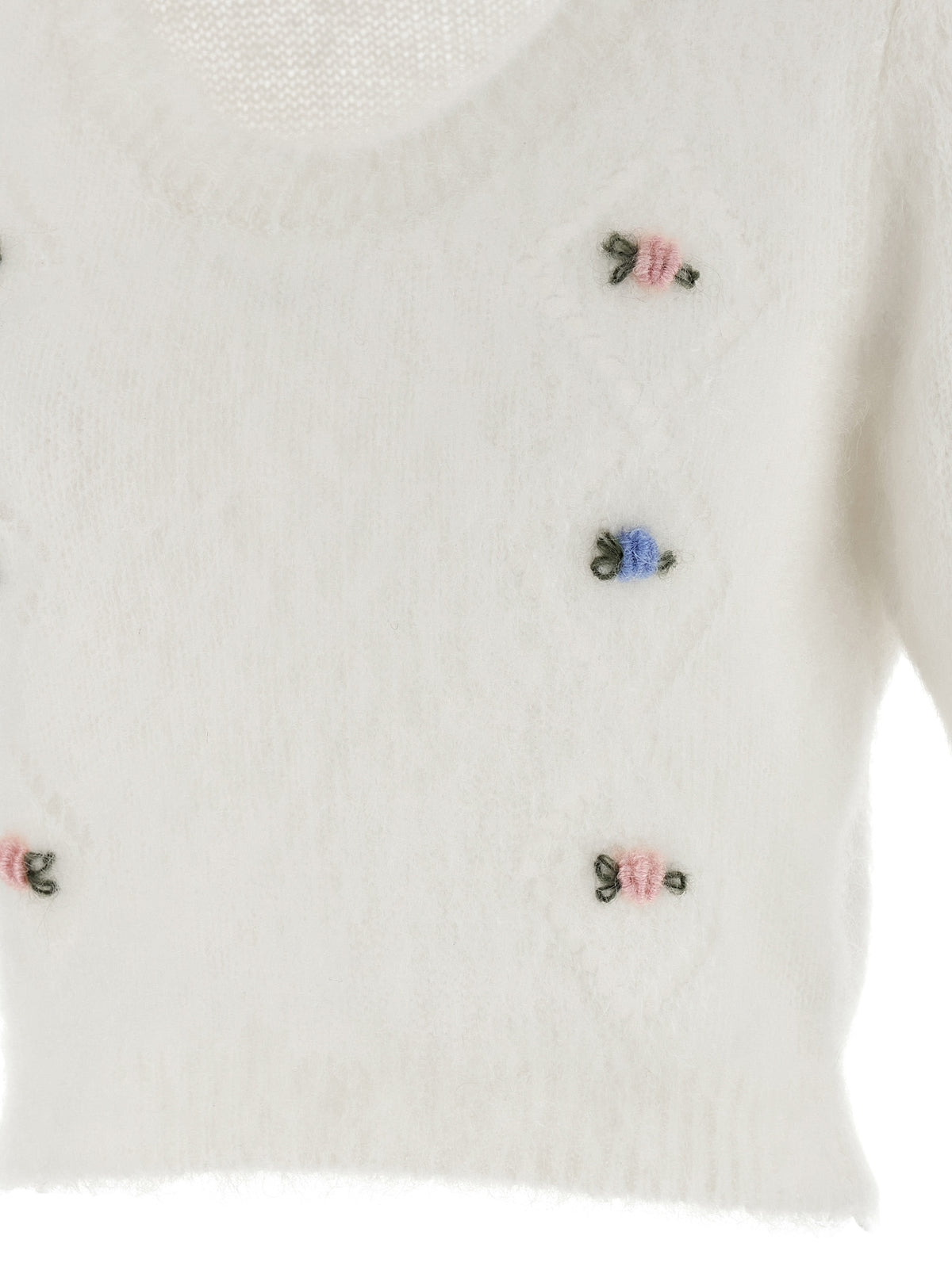 Cardigan bianco in lana Alessandra Rich