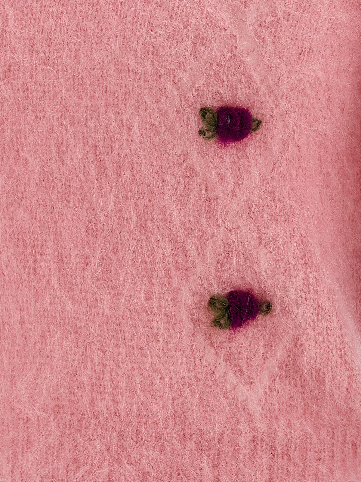 Alessandra Rich Maglia Rosa en Misto Mohair de Manga Corta
