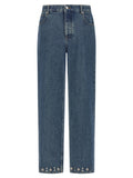 Valentino Garavani Jeans Dritti in Cotone Blu