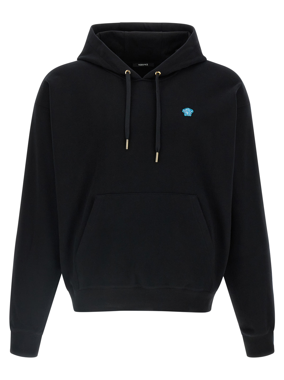 Versace Zwarte Hoodie met Medusa-patch