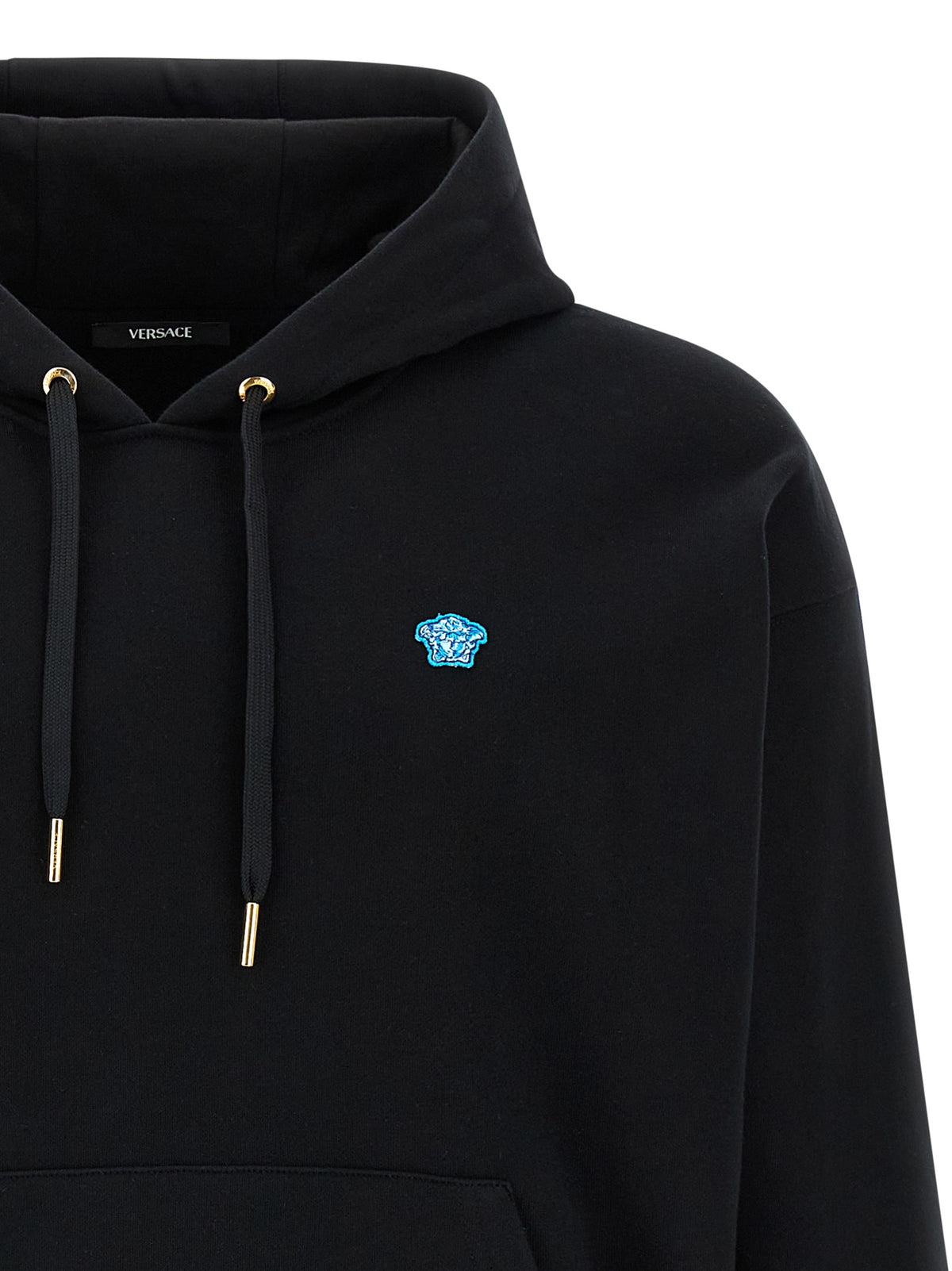 Versace Zwarte Hoodie met Medusa-patch