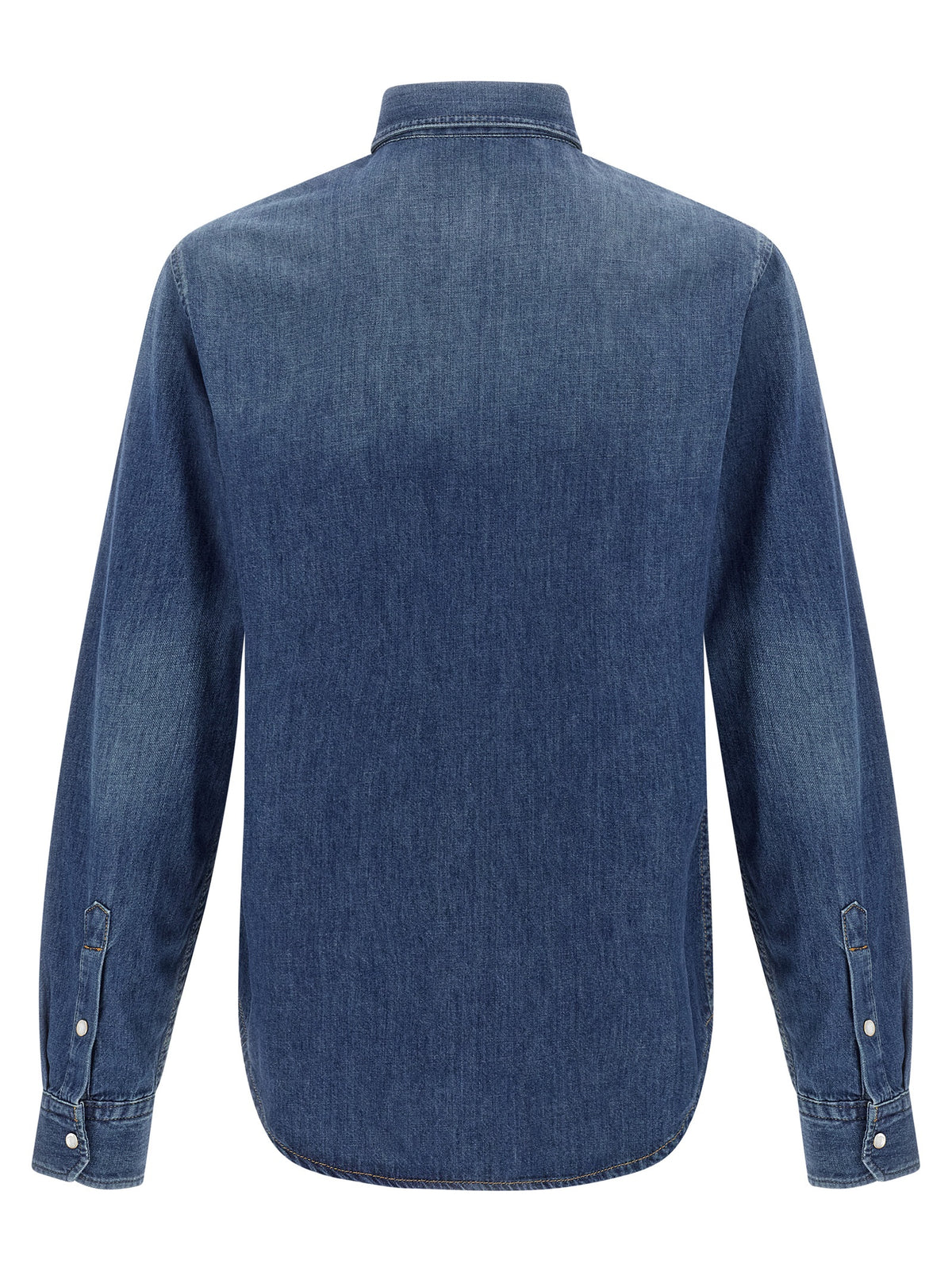 Versace Hemd aus blauem Denim mit Medusa-Patch