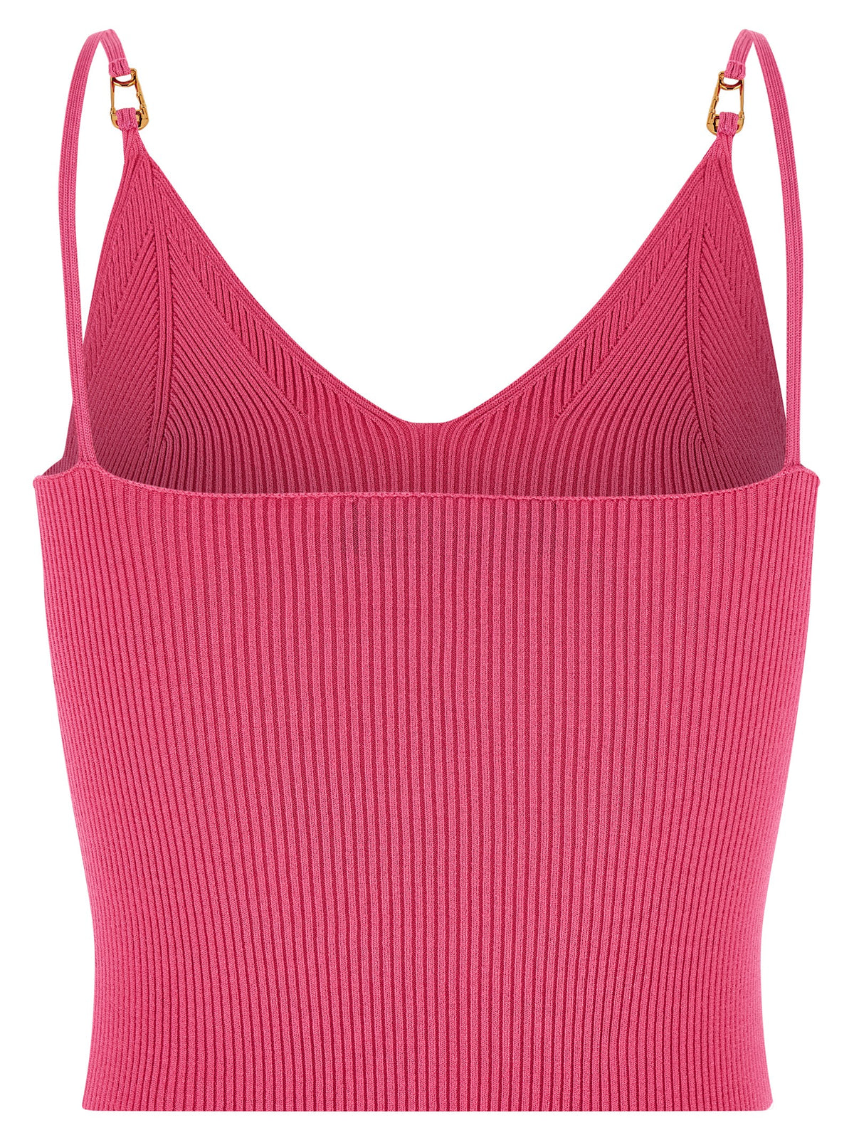 Versace korte top in fuchsia met veiligheidsspelddetails