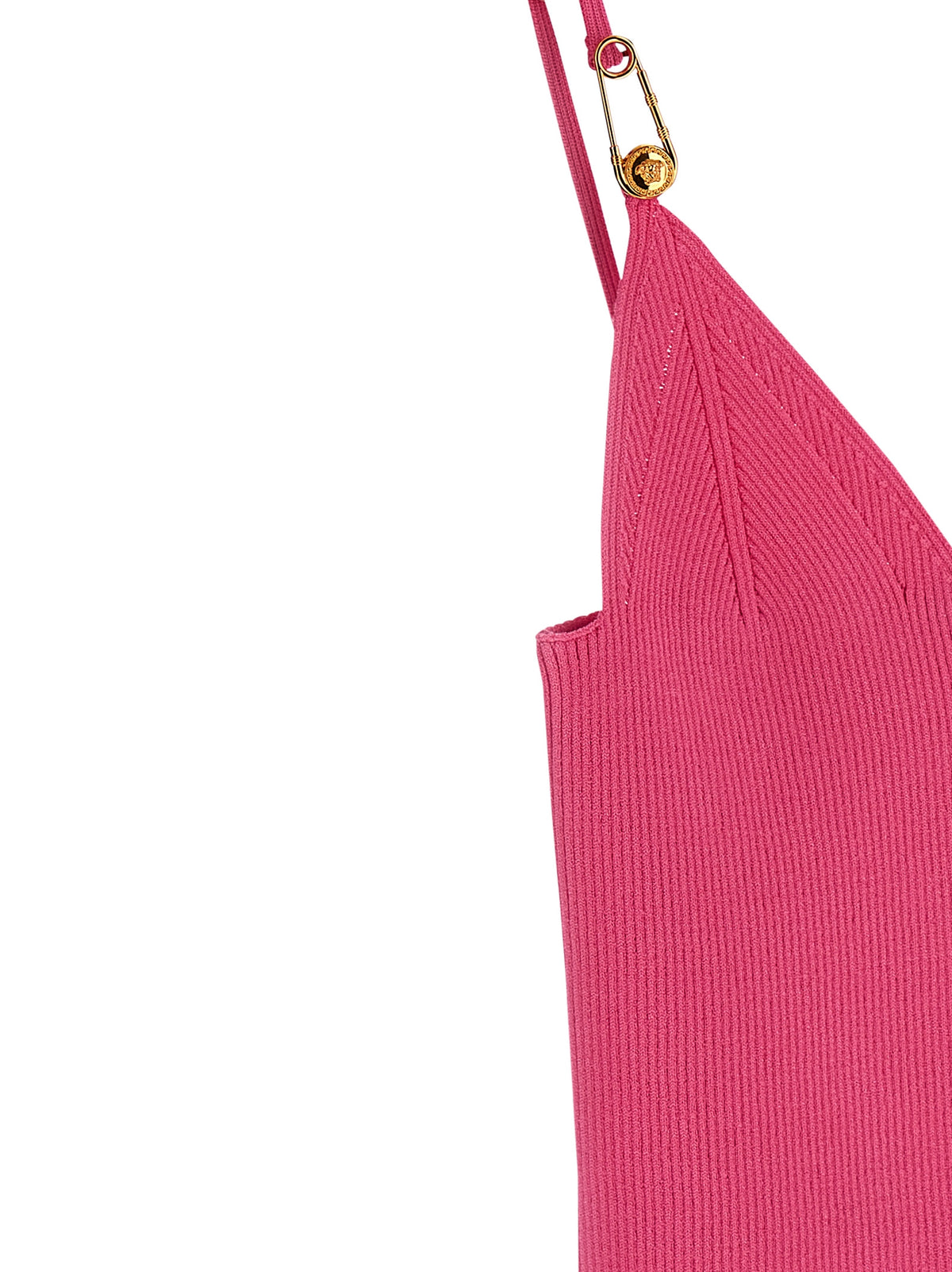 Versace korte top in fuchsia met veiligheidsspelddetails