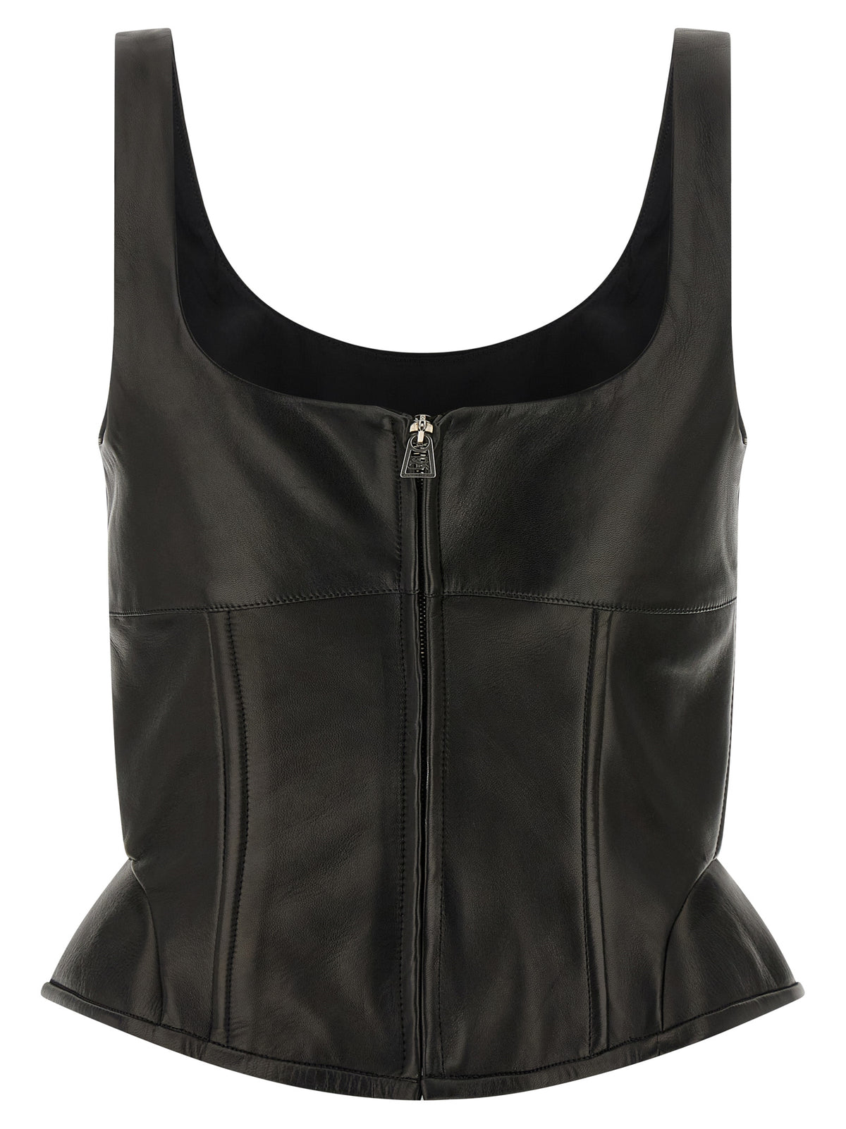 Ermanno Scervino Top Bustier Nero in Leer