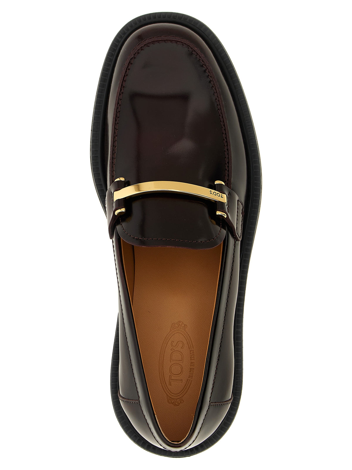 Mocasines sin cordones de piel de becerro burdeos de Tod's