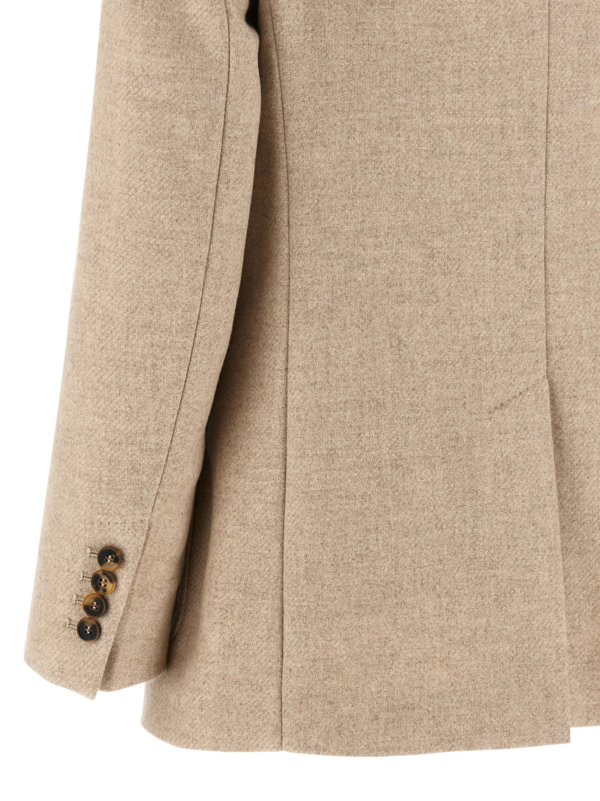 Max Mara Blazer Caraffa Beige van Alpaca, Kasjmier en Kameel