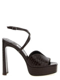 Sandali Jimmy Choo in pelle marrone con tacco a spillo