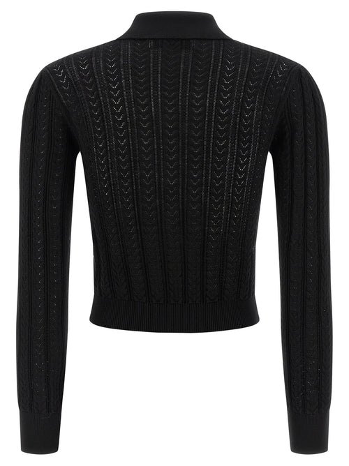 Alessandra Rich zwarte katoenen cardigan