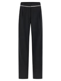 Nensi Dojaka Pantalon décontracté en laine vierge noire