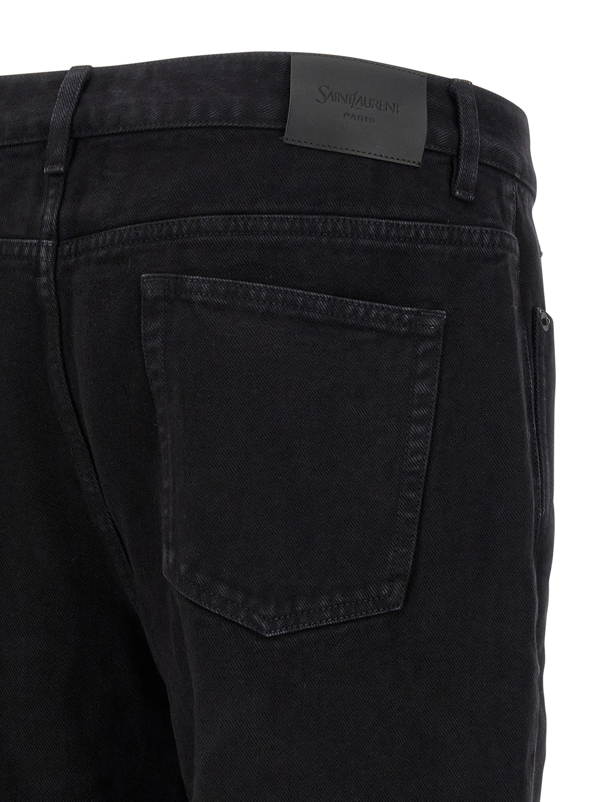 Saint Laurent svarta jeans i bomull med rak passform