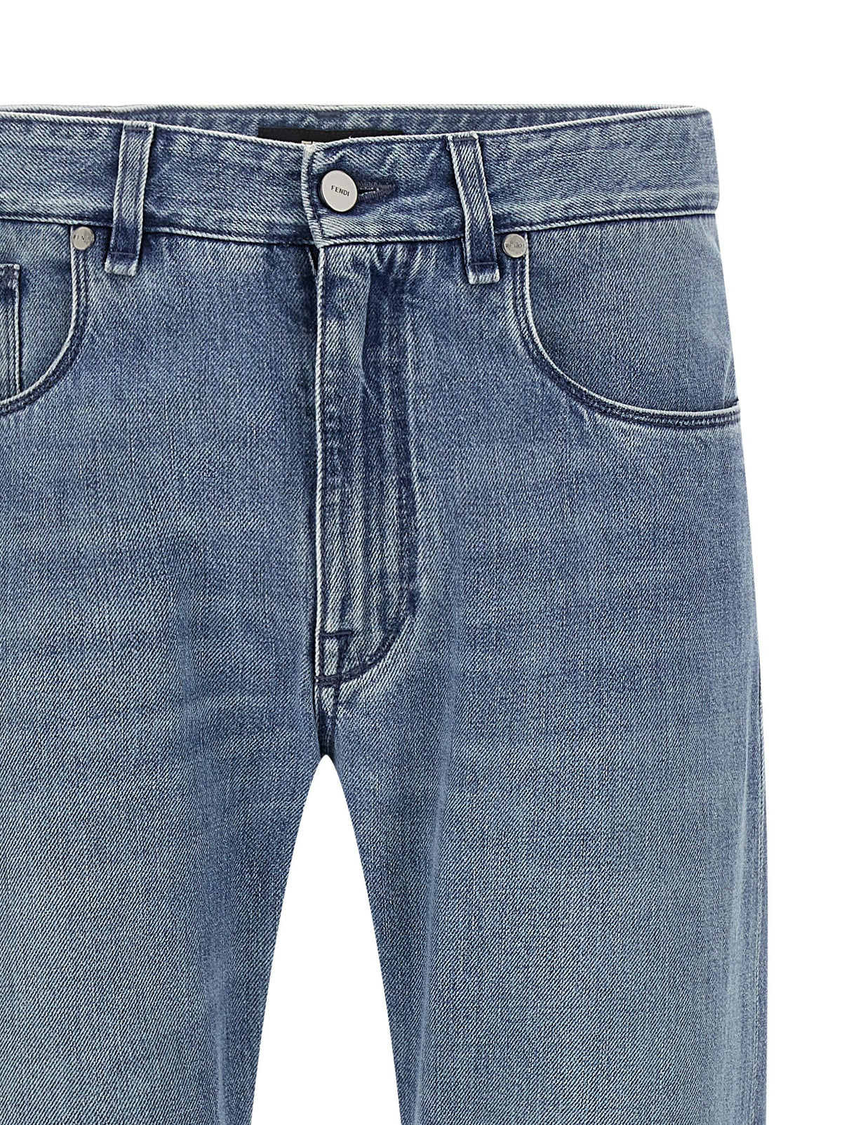 Fendi Blaue Baumwoll-Jeans mit geradem Bein