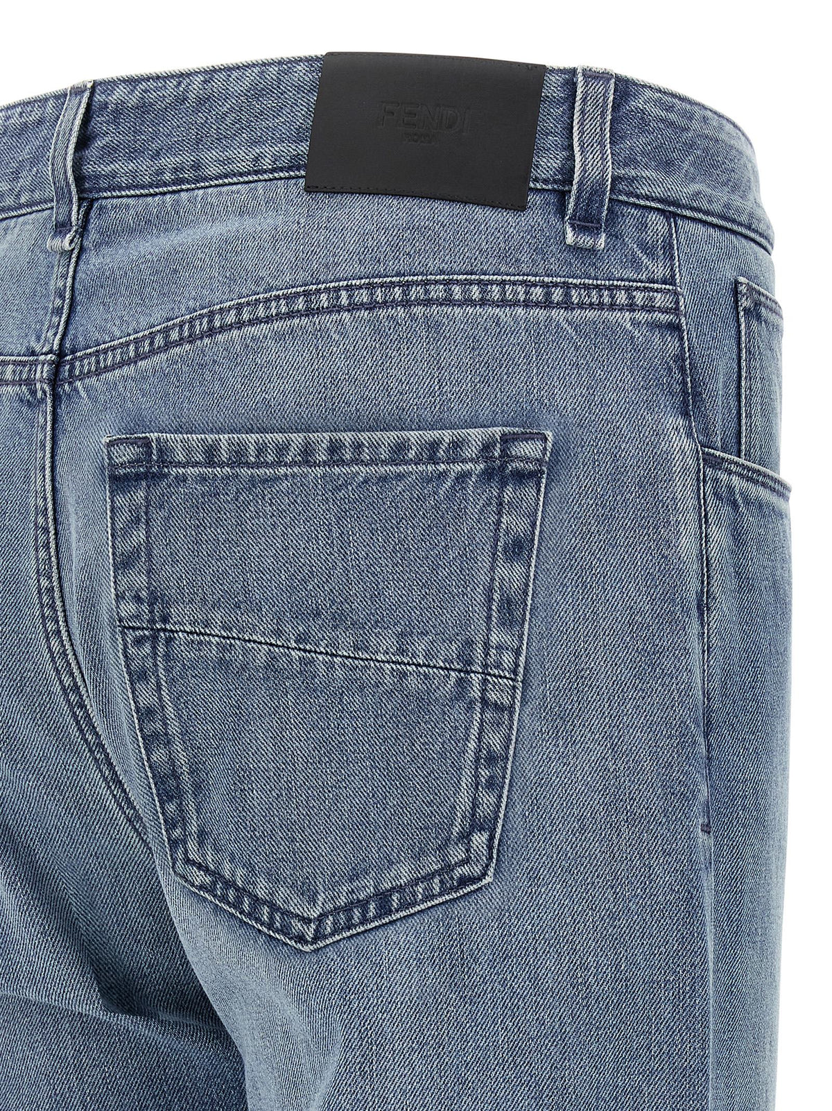 Fendi Blaue Baumwoll-Jeans mit geradem Bein