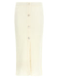 Alessandra Rich Gonna Midi Bianca i Misto Mohair