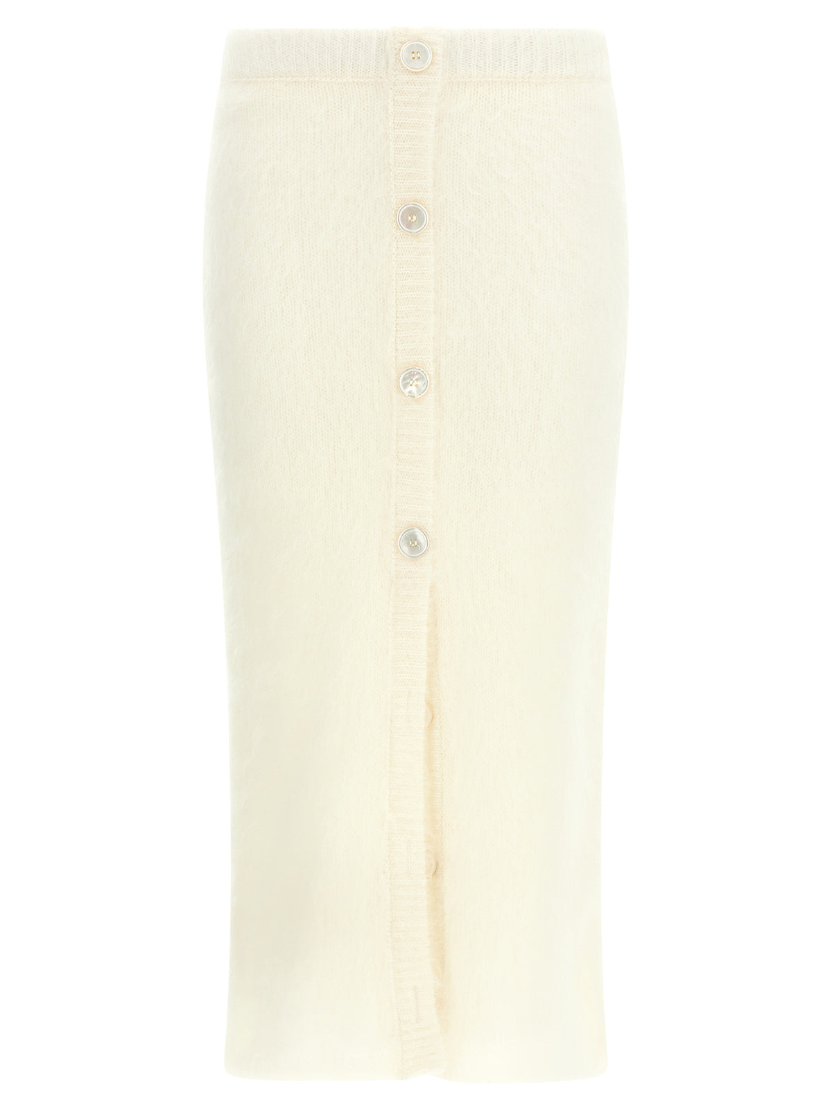 Alessandra Rich Gonna Midi Bianca i Misto Mohair
