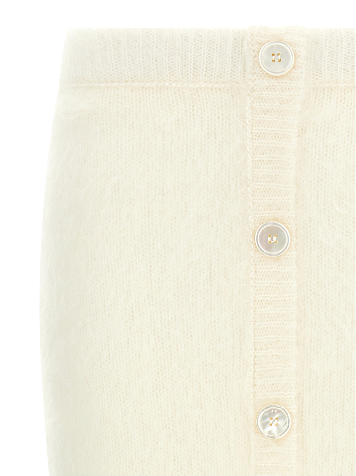 Alessandra Rich Gonna Midi Bianca i Misto Mohair