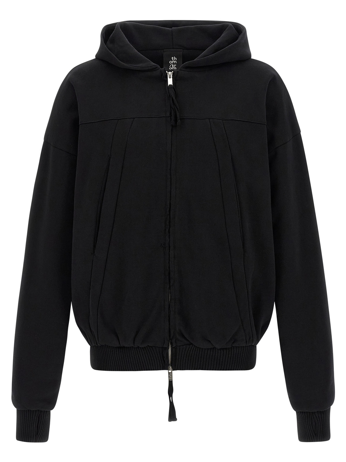 Thom Krom Sudadera Negra con Capucha y Cremallera