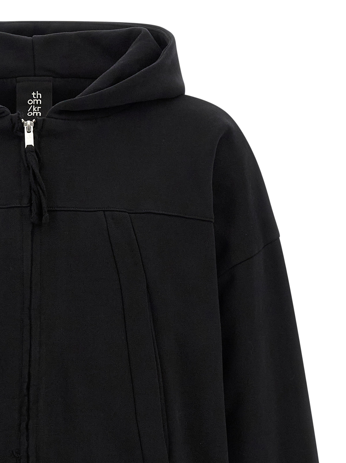 Thom Krom Sudadera Negra con Capucha y Cremallera