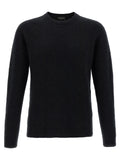 Roberto Collina Maglione Nero in Misto Cashmere e Seta