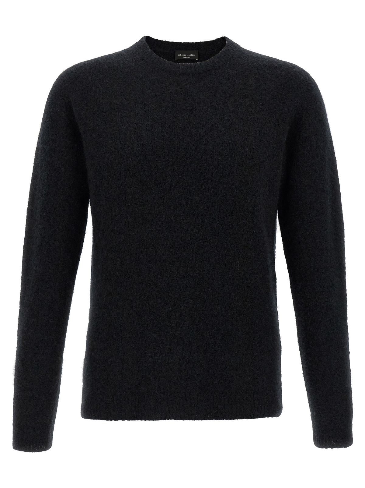 Roberto Collina Maglione Nero in Misto Cashmere e Seta