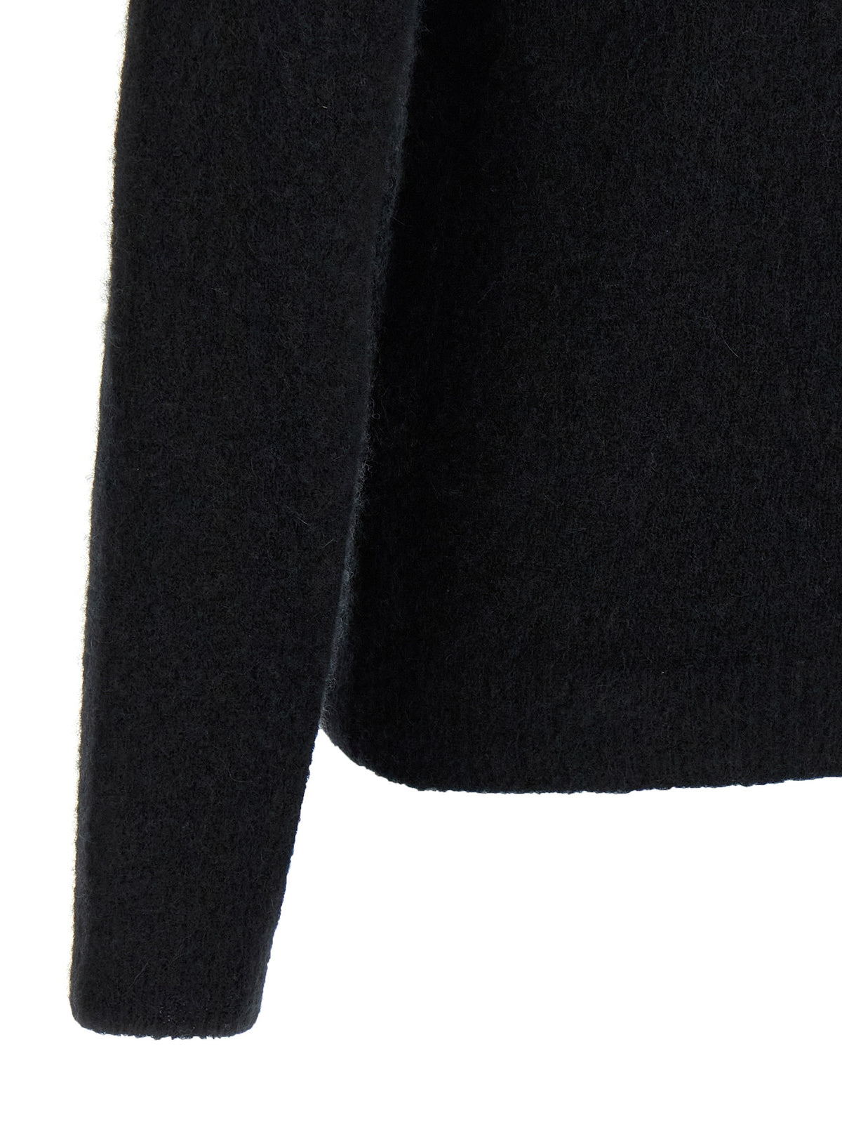 Roberto Collina Maglione Nero in Misto Cashmere e Seta