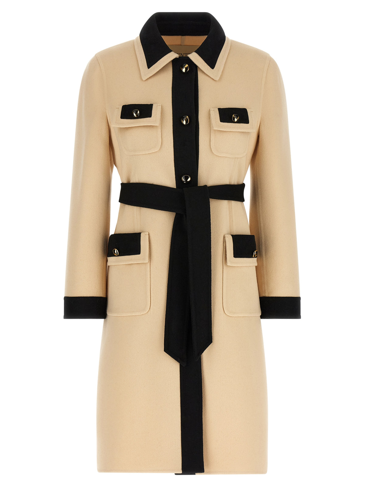 Cappotto Valentino Garavani beige in lana vergine