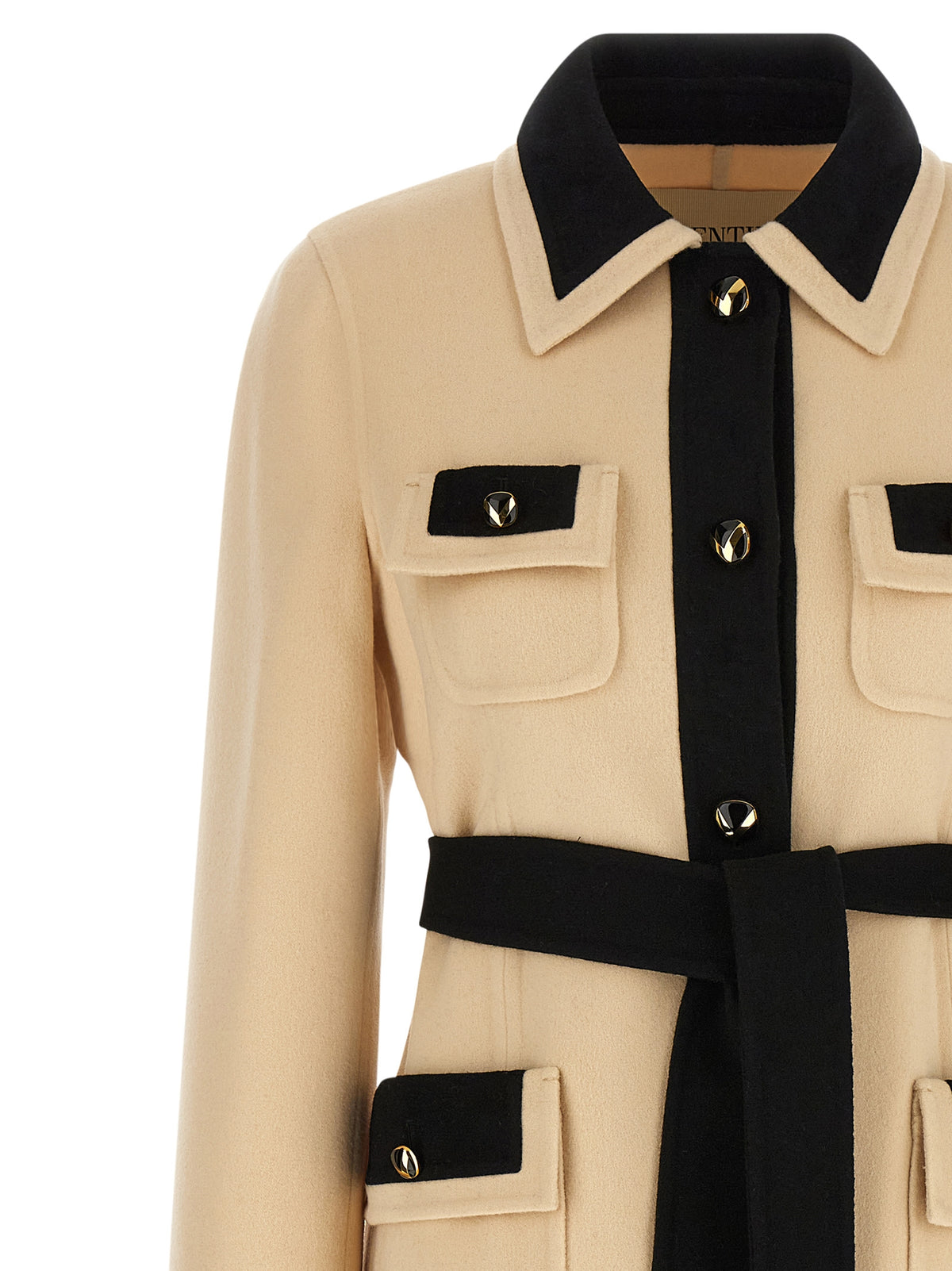 Cappotto Valentino Garavani beige in lana vergine
