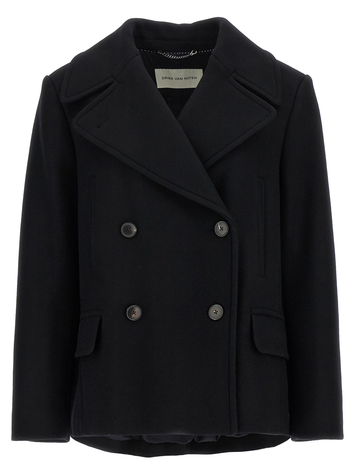 Cappotto nero in lana Dries Van Noten