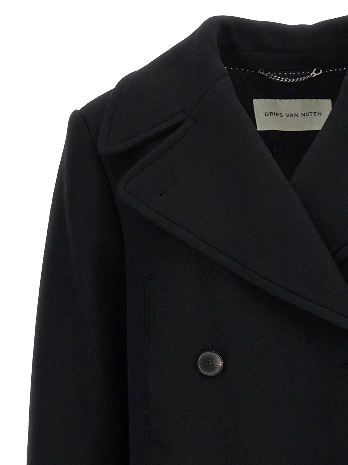 Cappotto nero in lana Dries Van Noten