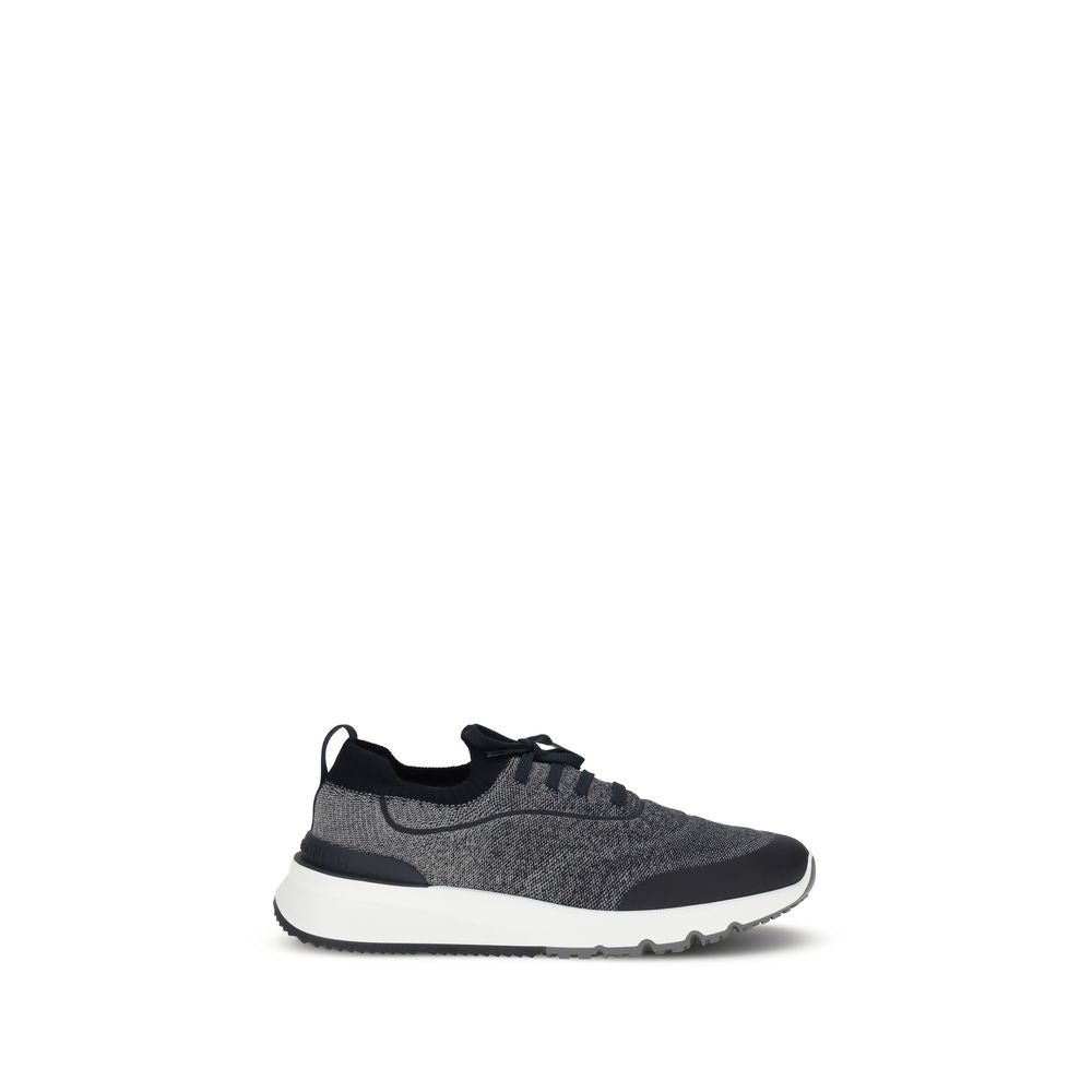 Sneakers sportive Brunello Cucinelli in cotone grigio